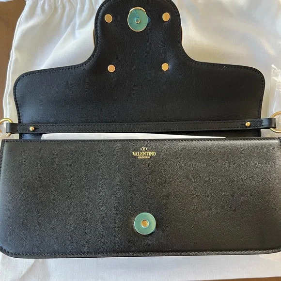 ❌❌SOLD! NWT Valentino Loco VLogo Long Black Leather Shoulder Bag - Picture 7 of 9